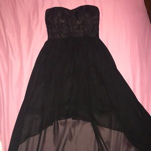 Strapless high-low dress